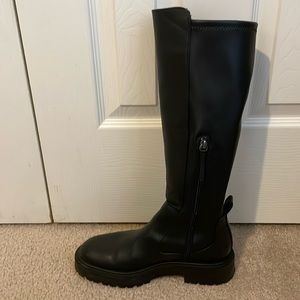 Zara black knee high boots